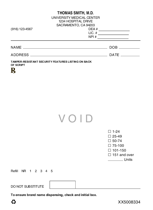 Engraved Name Tag - Compliant Secure Rx Forms & Rx Pads for US Prescribers